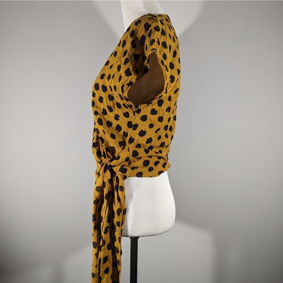 Madewell Sash-Tie Wrap Top in Painted Spots Women's Size S - Picture 3 of 6